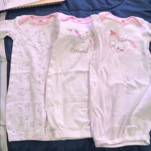 Bundle of Unicorn infant sleep gowns